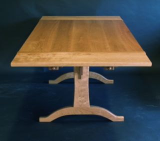 trestle table, leaves, cherry, trestle table with leaves, custom, dining table, hand made